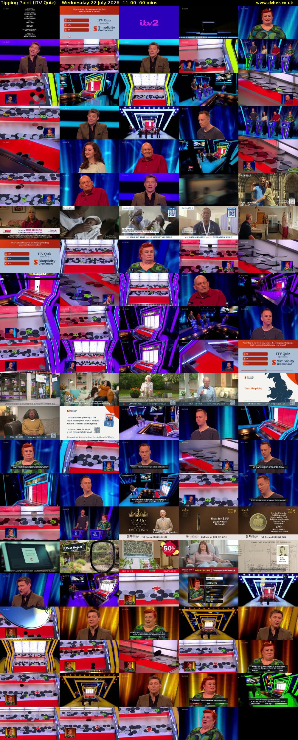 Tipping Point (ITV Quiz) Wednesday 22 July 2026 11:00 - 12:00