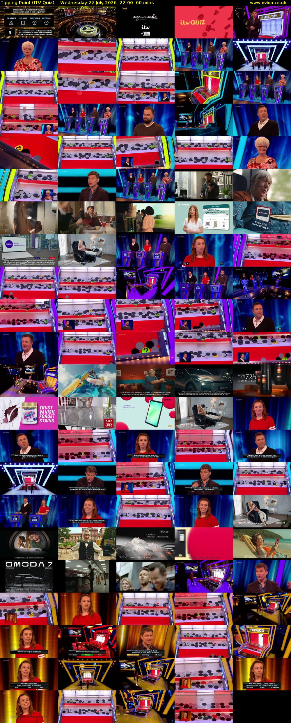 Tipping Point (ITV Quiz) Wednesday 22 July 2026 22:00 - 23:00