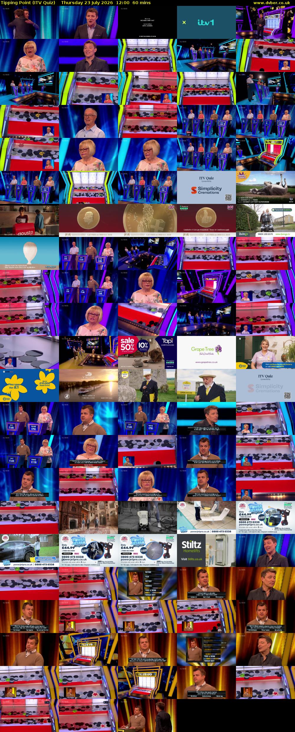 Tipping Point (ITV Quiz) Thursday 23 July 2026 12:00 - 13:00