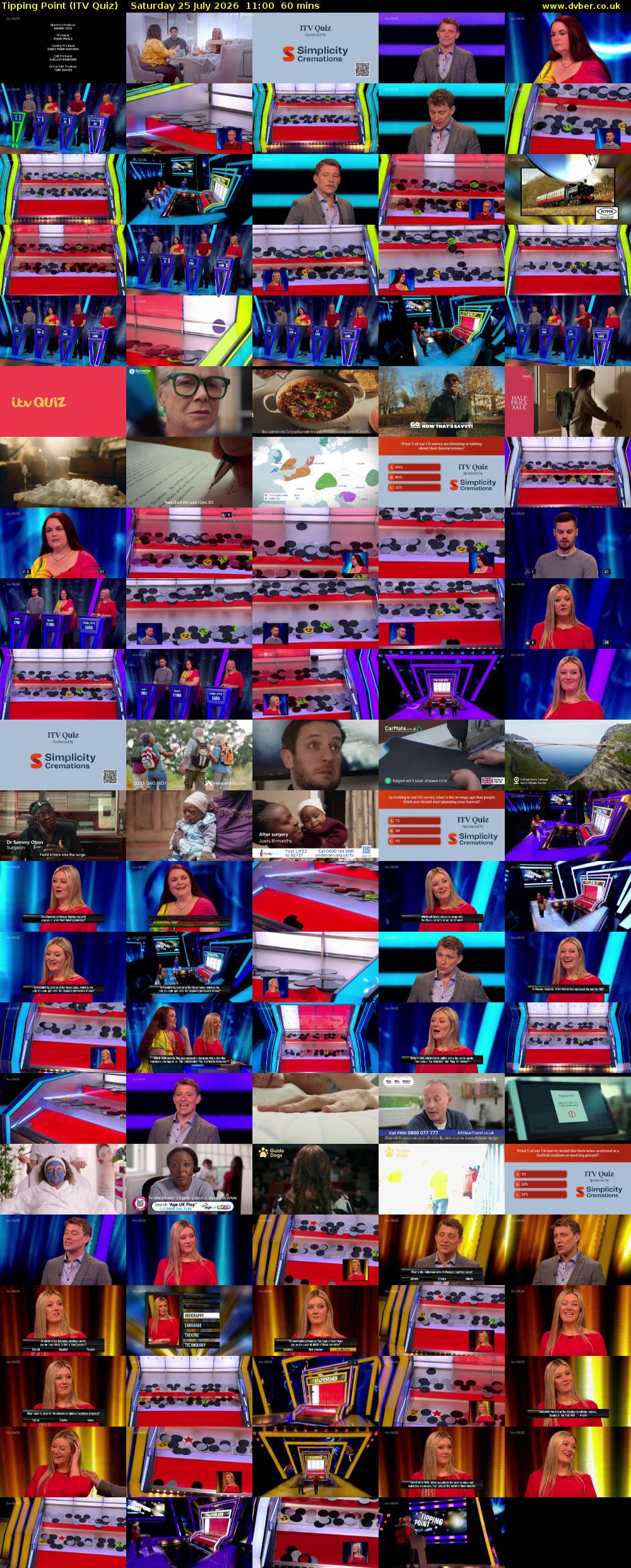 Tipping Point (ITV Quiz) Saturday 25 July 2026 11:00 - 12:00