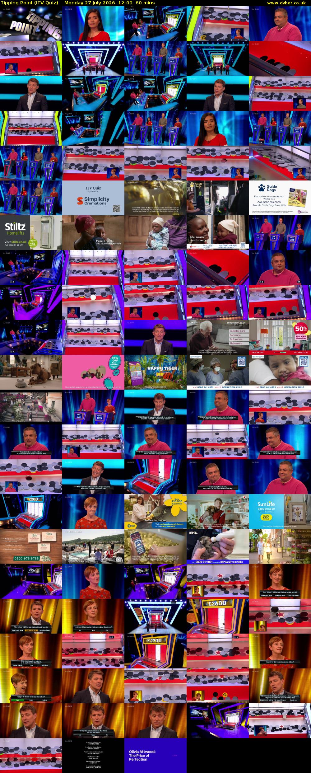 Tipping Point (ITV Quiz) Monday 27 July 2026 12:00 - 13:00