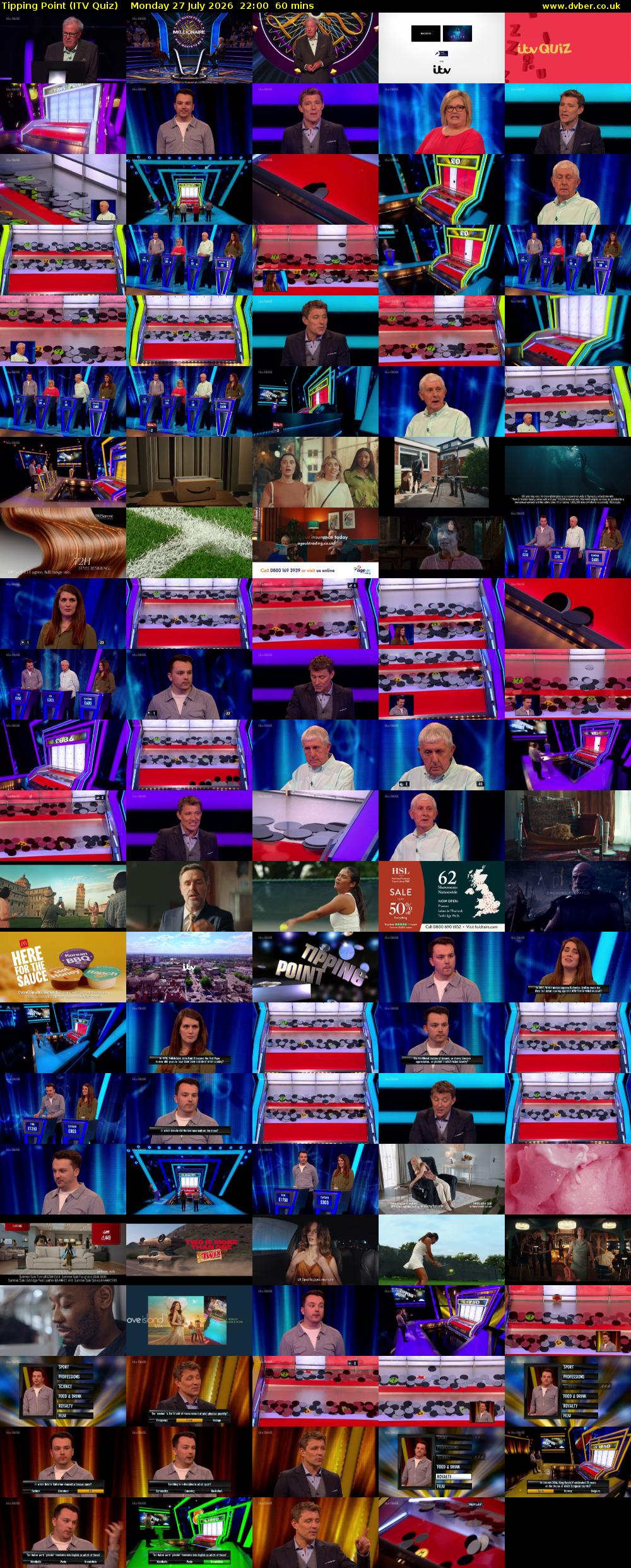 Tipping Point (ITV Quiz) Monday 27 July 2026 22:00 - 23:00