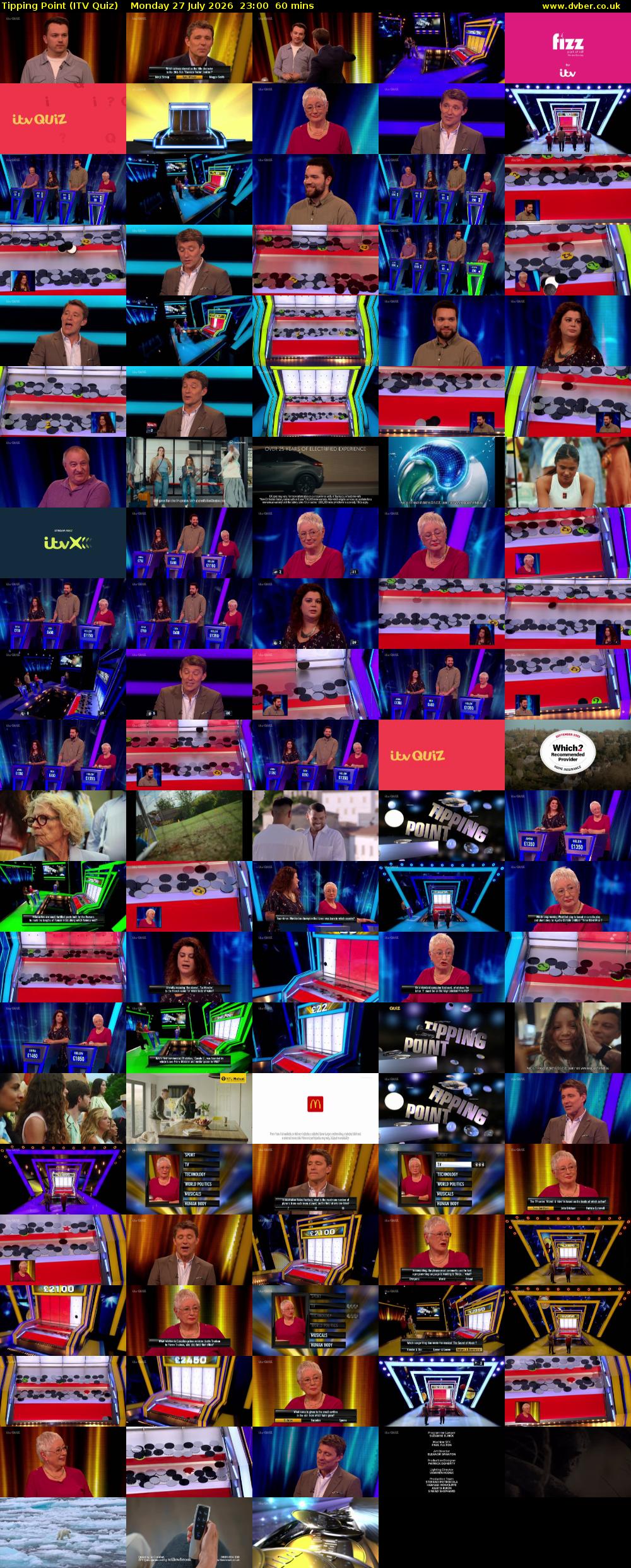 Tipping Point (ITV Quiz) Monday 27 July 2026 23:00 - 00:00