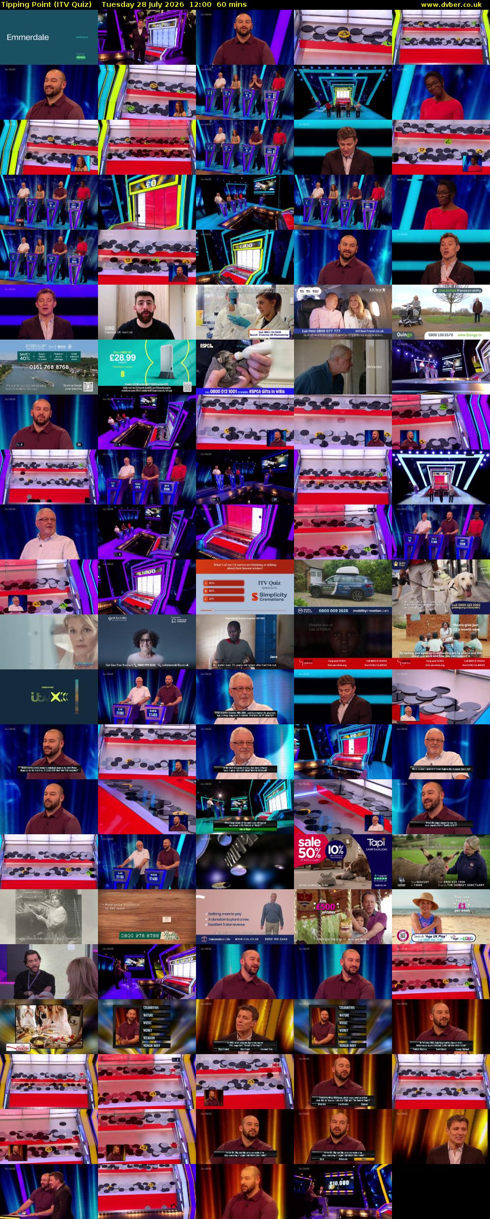 Tipping Point (ITV Quiz) Tuesday 28 July 2026 12:00 - 13:00