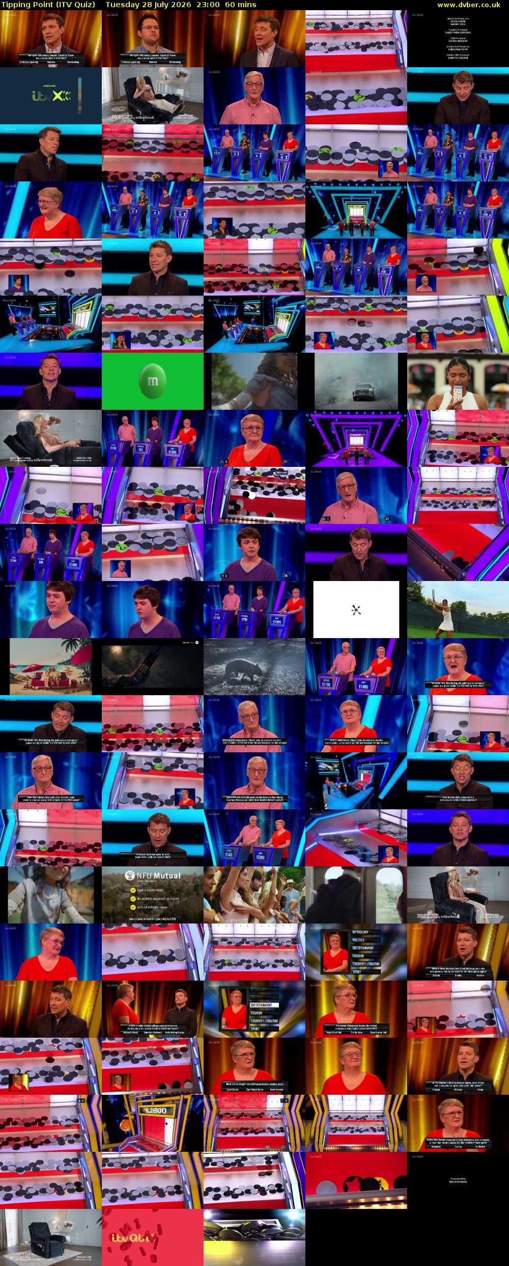 Tipping Point (ITV Quiz) Tuesday 28 July 2026 23:00 - 00:00