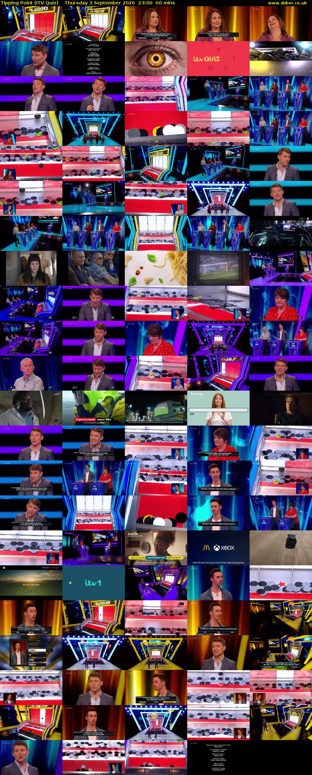 Tipping Point (ITV Quiz) Thursday 3 September 2026 23:00 - 00:00
