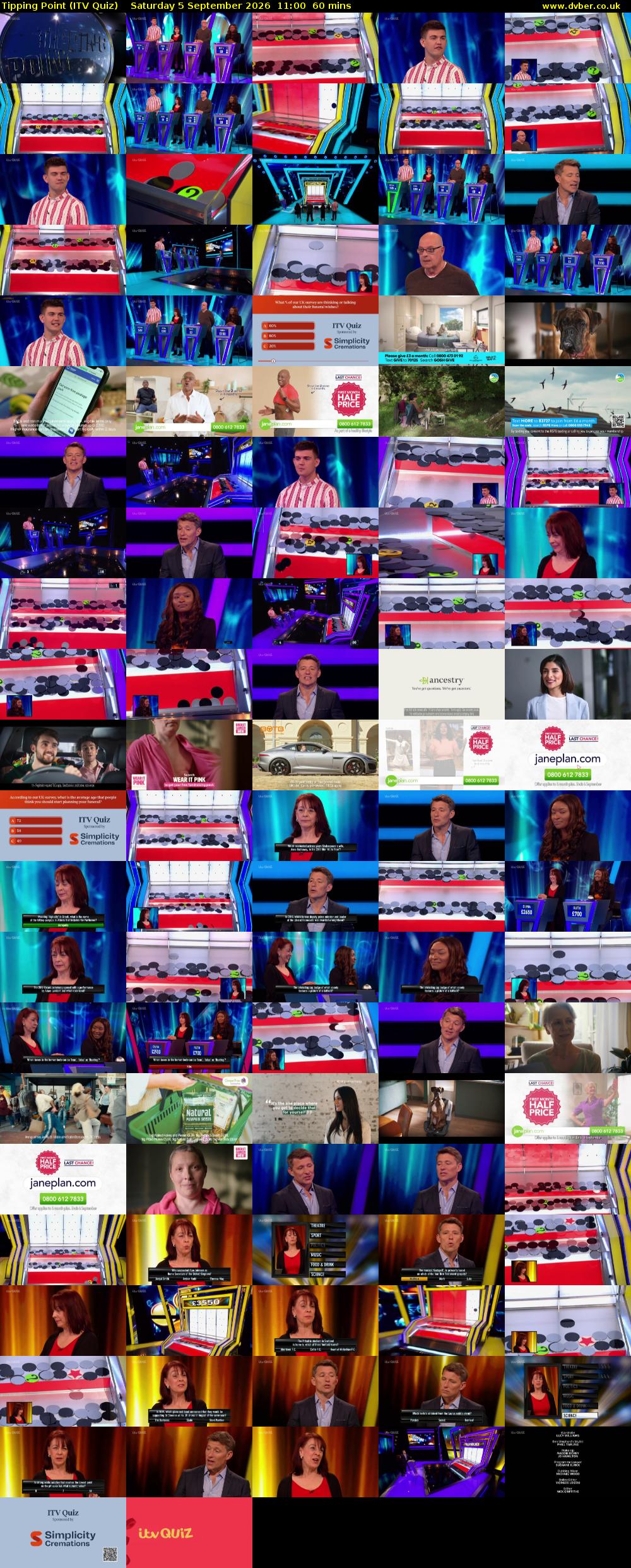 Tipping Point (ITV Quiz) Saturday 5 September 2026 11:00 - 12:00