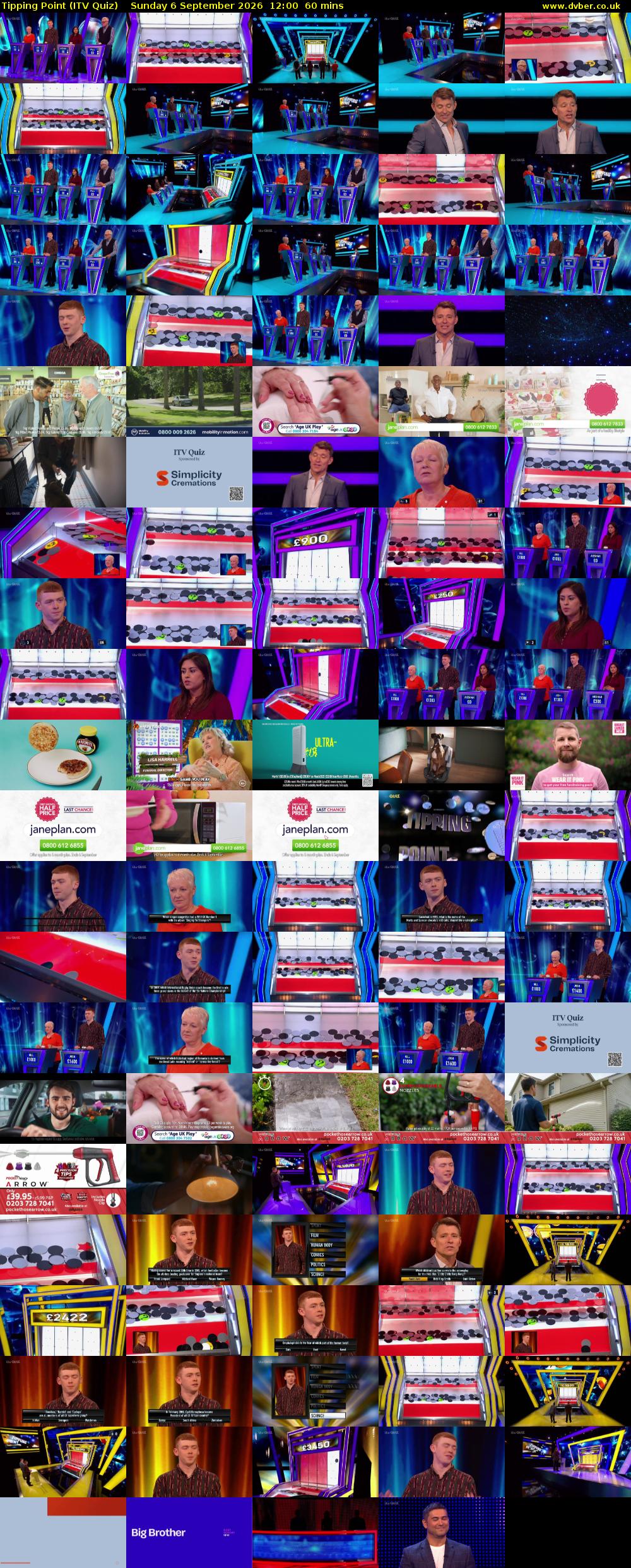 Tipping Point (ITV Quiz) Sunday 6 September 2026 12:00 - 13:00
