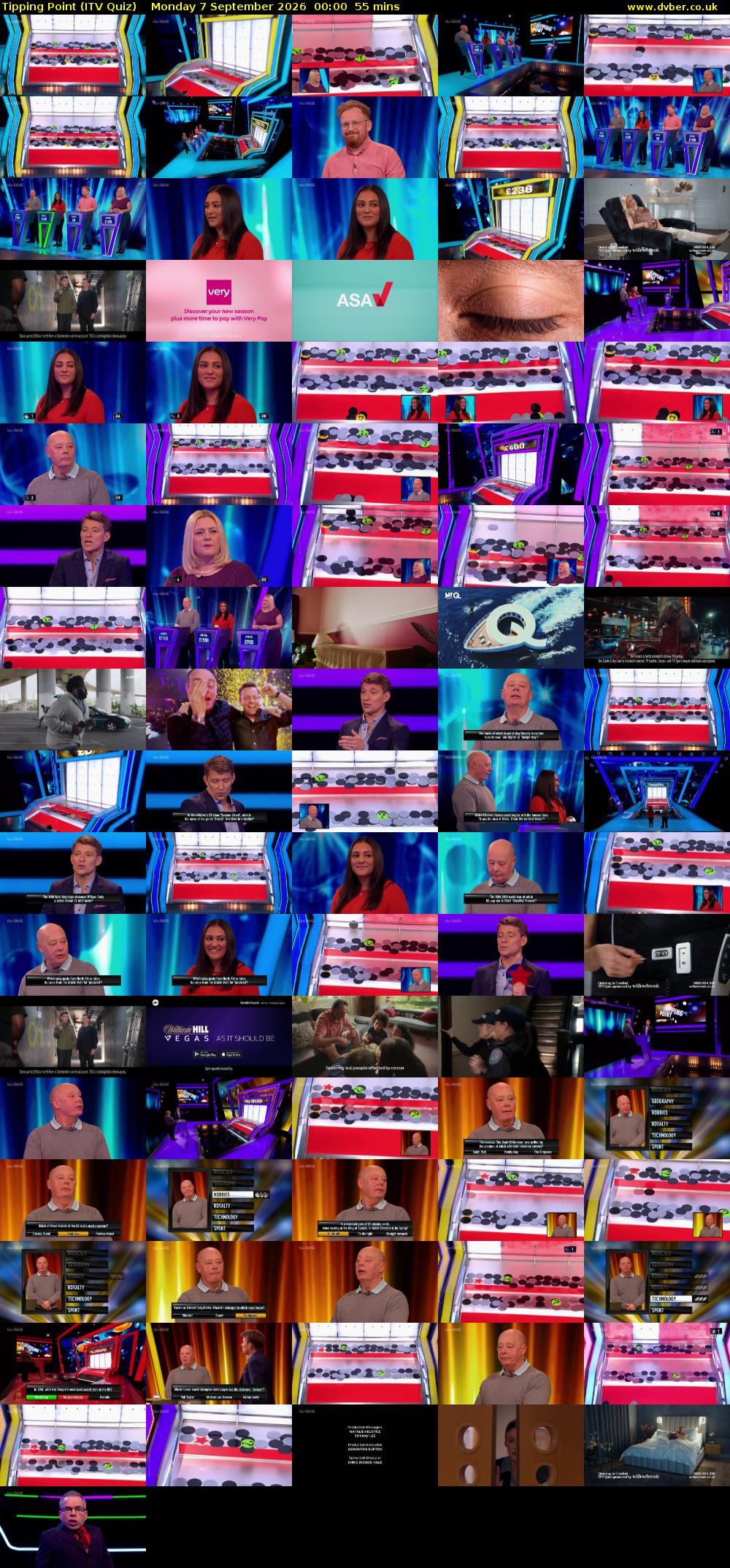 Tipping Point (ITV Quiz) Monday 7 September 2026 00:00 - 00:55