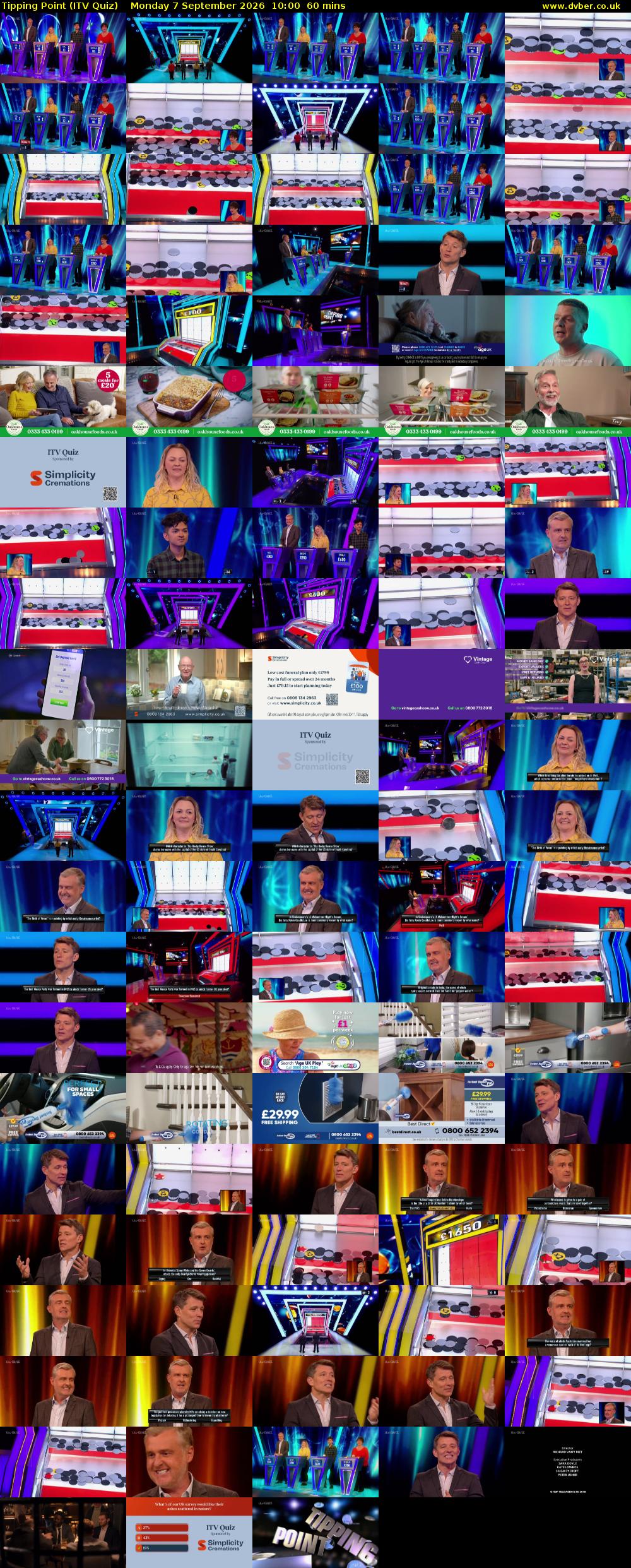 Tipping Point (ITV Quiz) Monday 7 September 2026 10:00 - 11:00