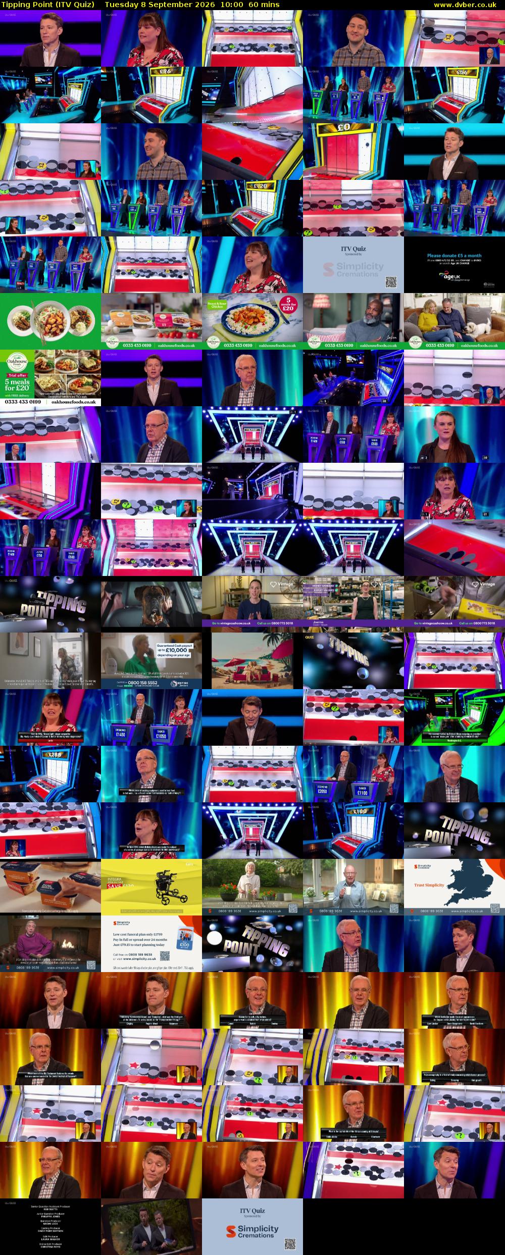 Tipping Point (ITV Quiz) Tuesday 8 September 2026 10:00 - 11:00