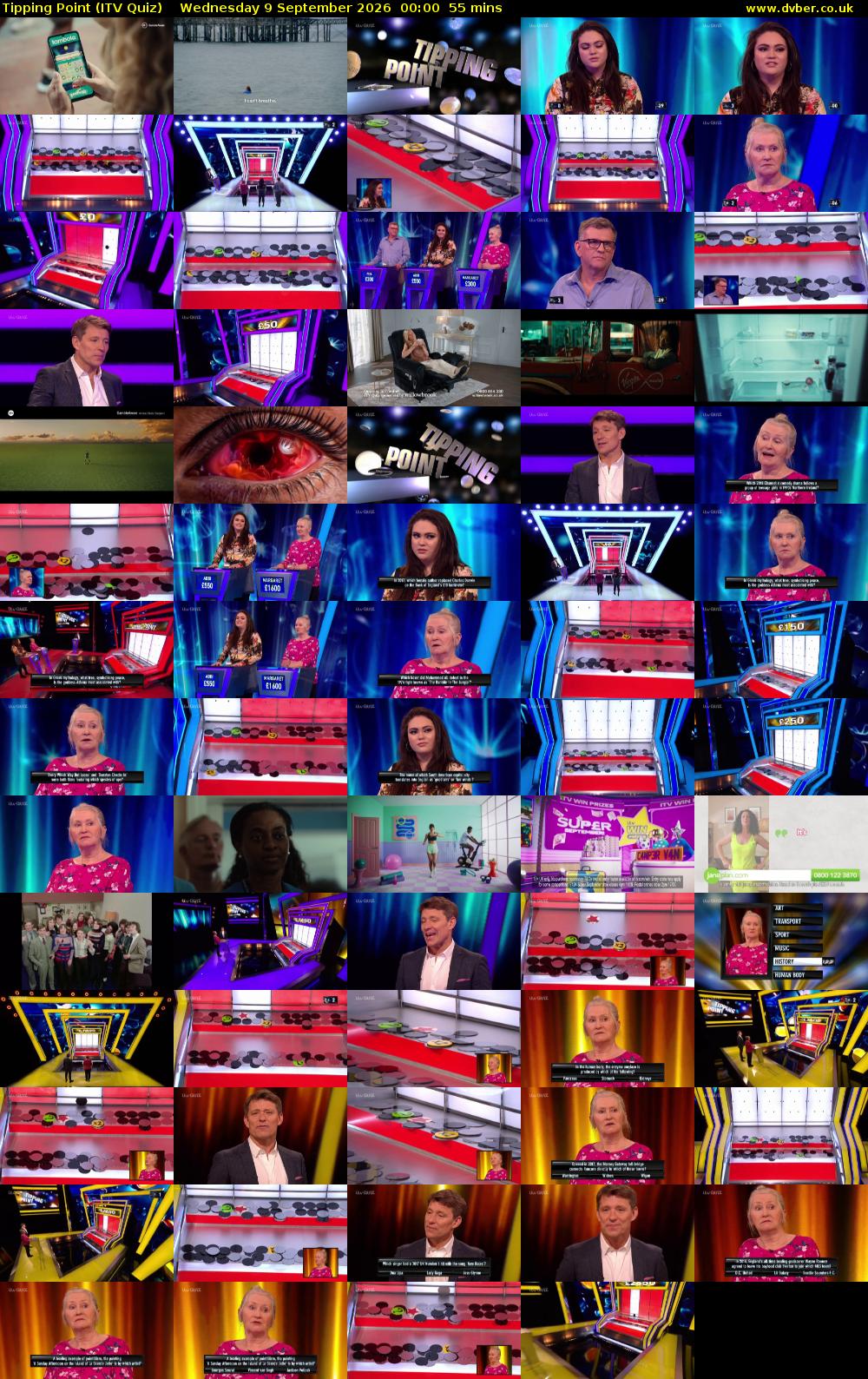 Tipping Point (ITV Quiz) Wednesday 9 September 2026 00:00 - 00:55