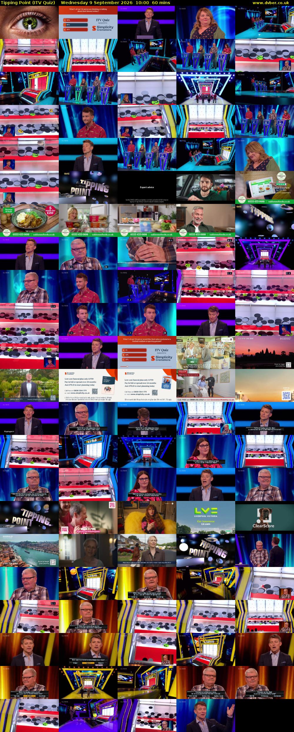 Tipping Point (ITV Quiz) Wednesday 9 September 2026 10:00 - 11:00