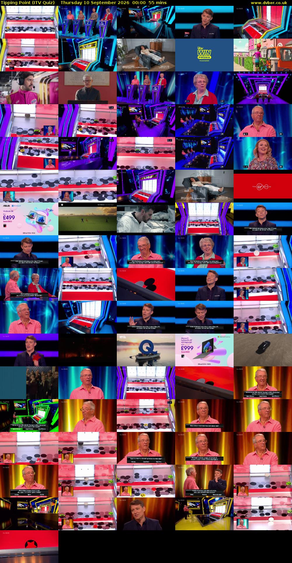 Tipping Point (ITV Quiz) Thursday 10 September 2026 00:00 - 00:55