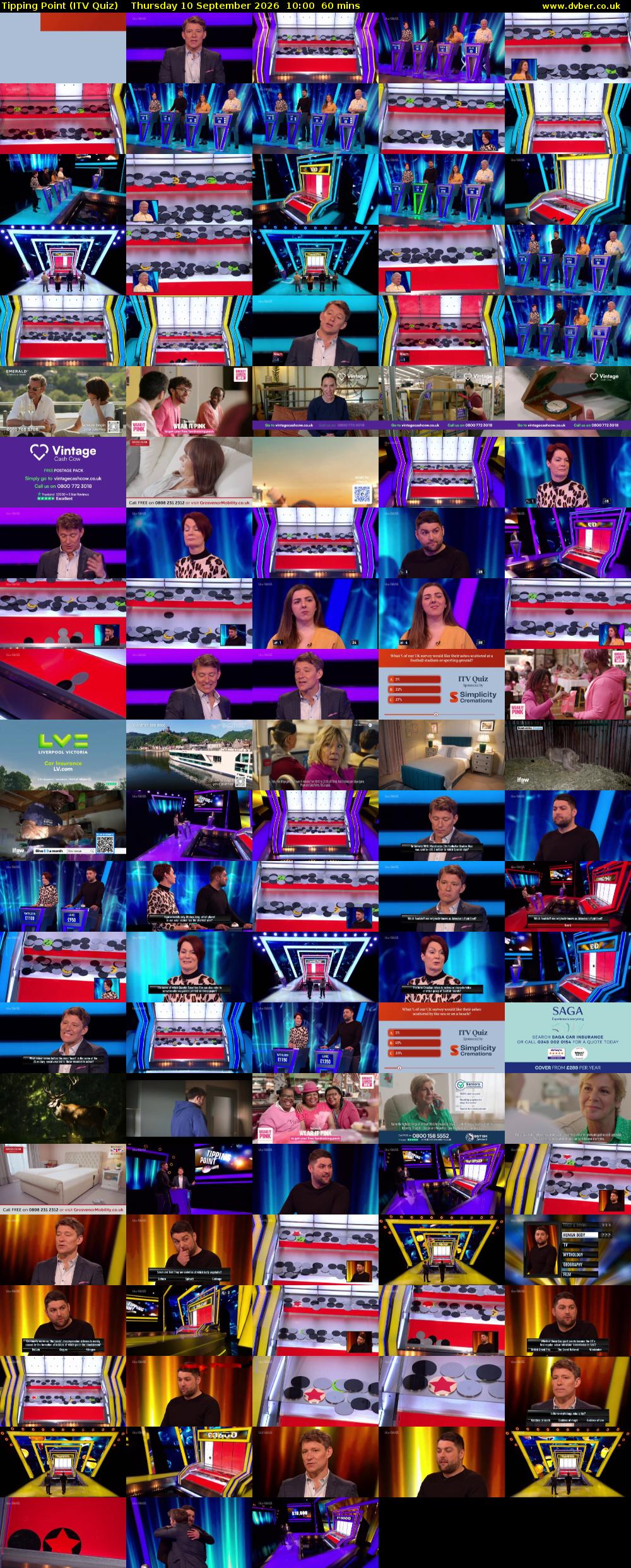Tipping Point (ITV Quiz) Thursday 10 September 2026 10:00 - 11:00