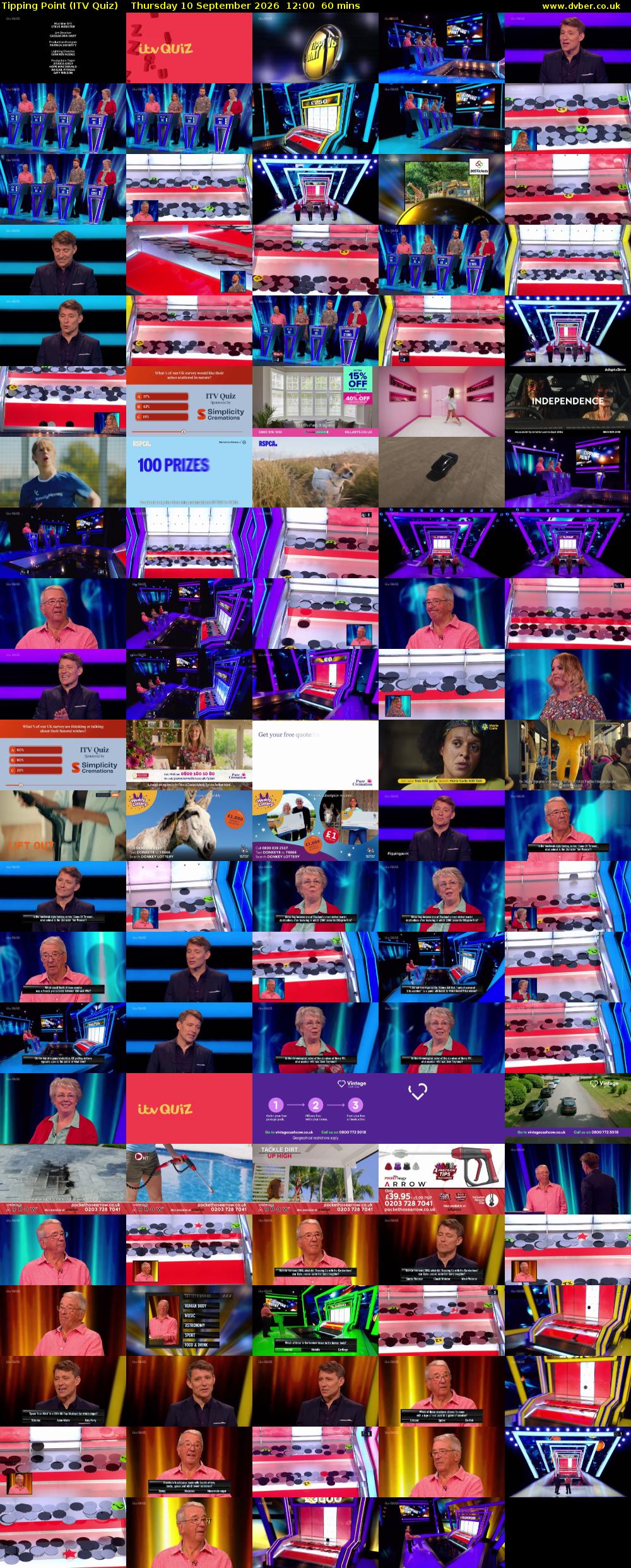 Tipping Point (ITV Quiz) Thursday 10 September 2026 12:00 - 13:00