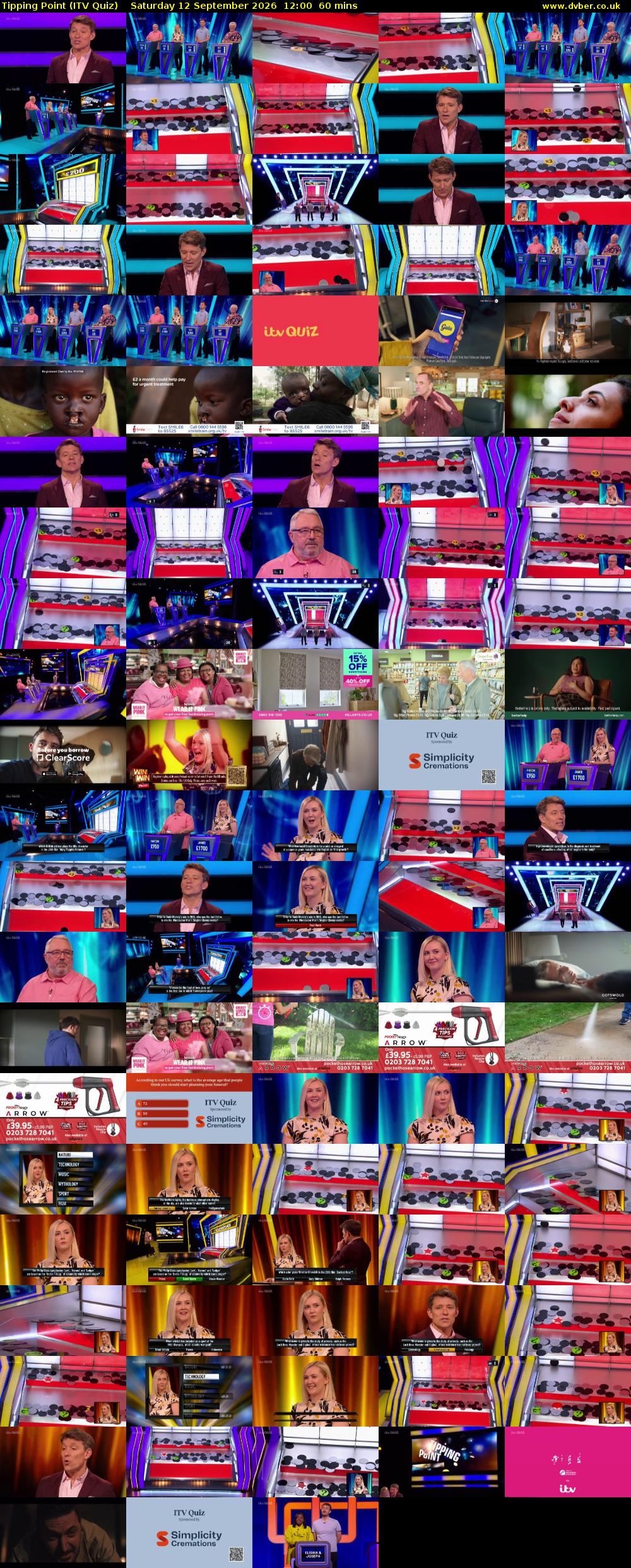 Tipping Point (ITV Quiz) Saturday 12 September 2026 12:00 - 13:00
