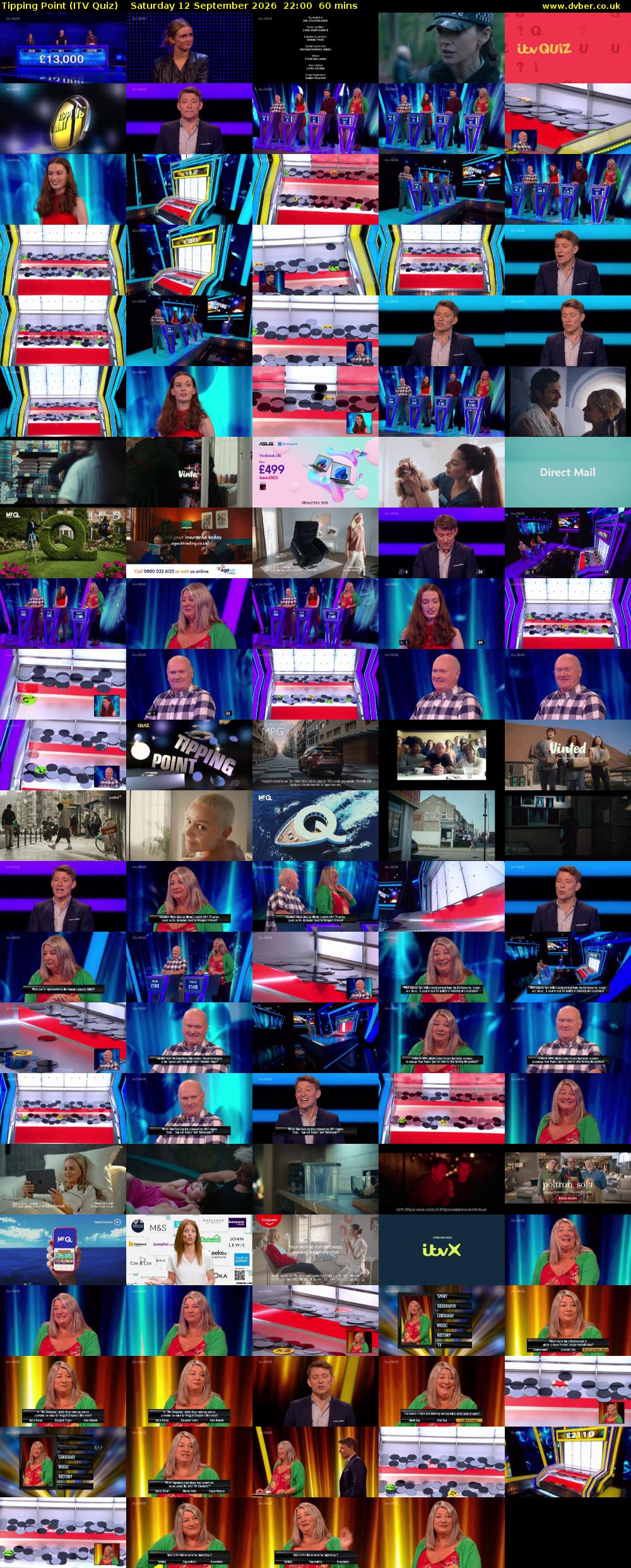 Tipping Point (ITV Quiz) Saturday 12 September 2026 22:00 - 23:00