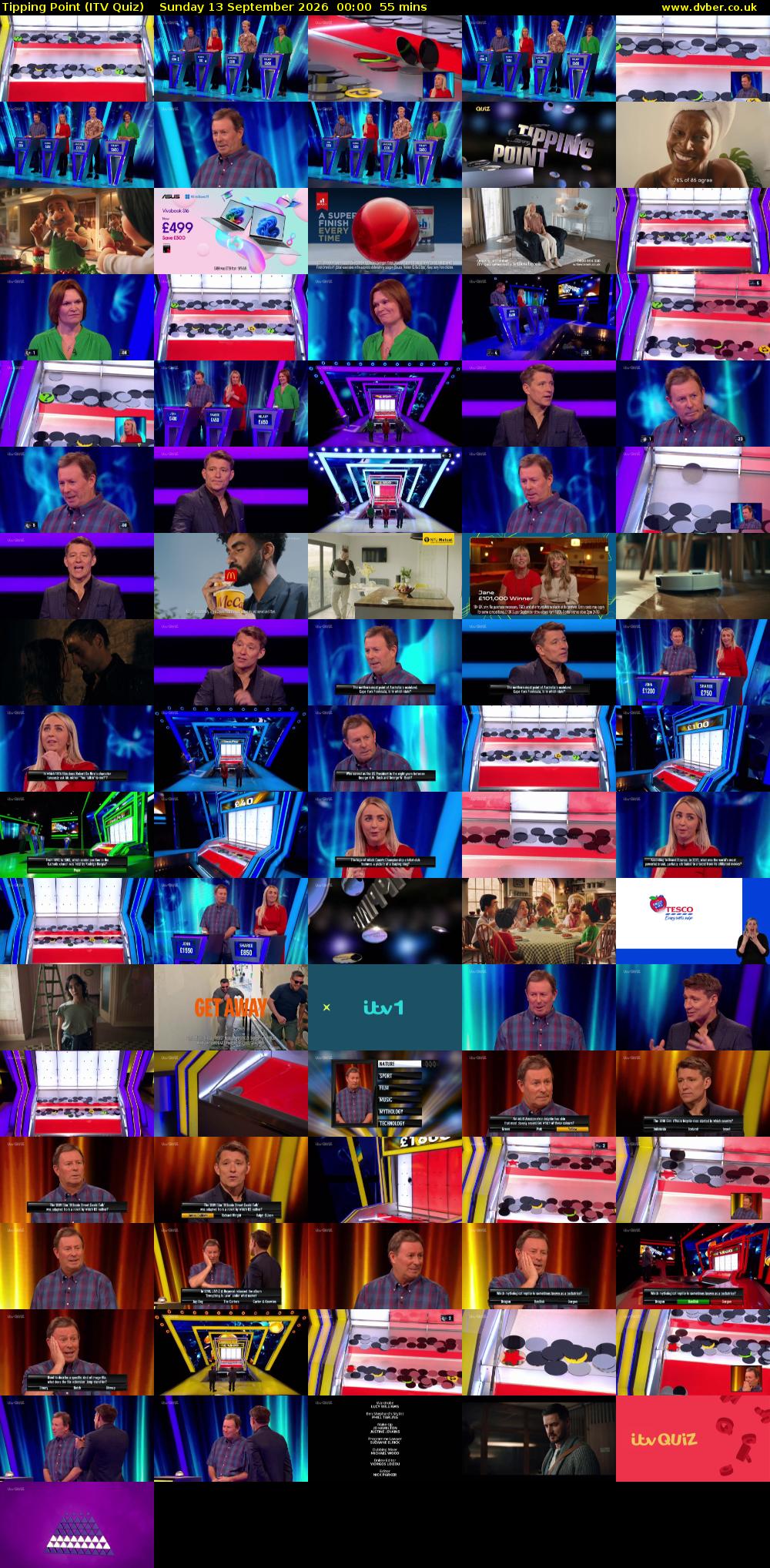 Tipping Point (ITV Quiz) Sunday 13 September 2026 00:00 - 00:55