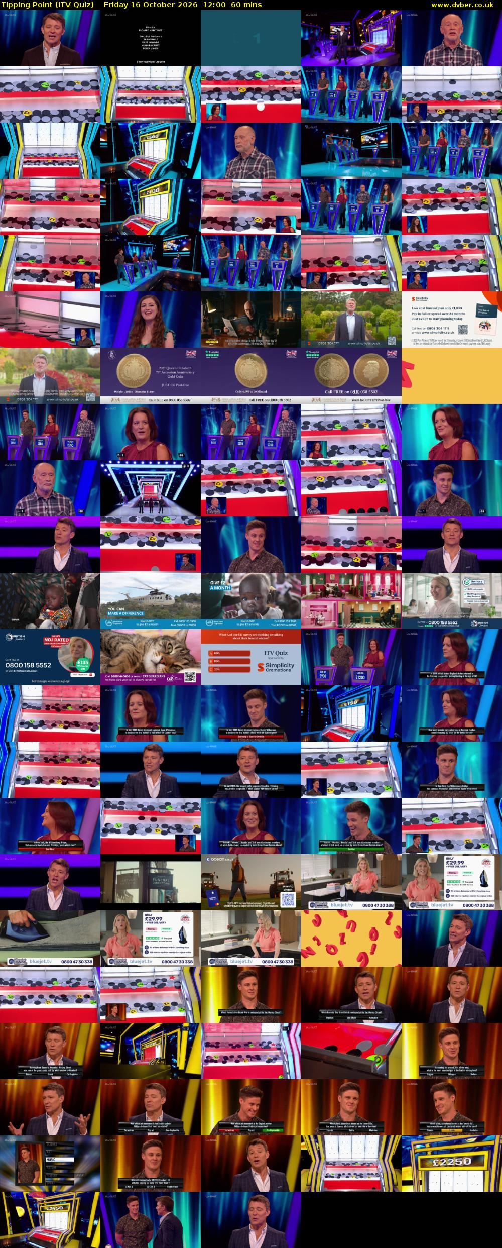 Tipping Point (ITV Quiz) Friday 16 October 2026 12:00 - 13:00