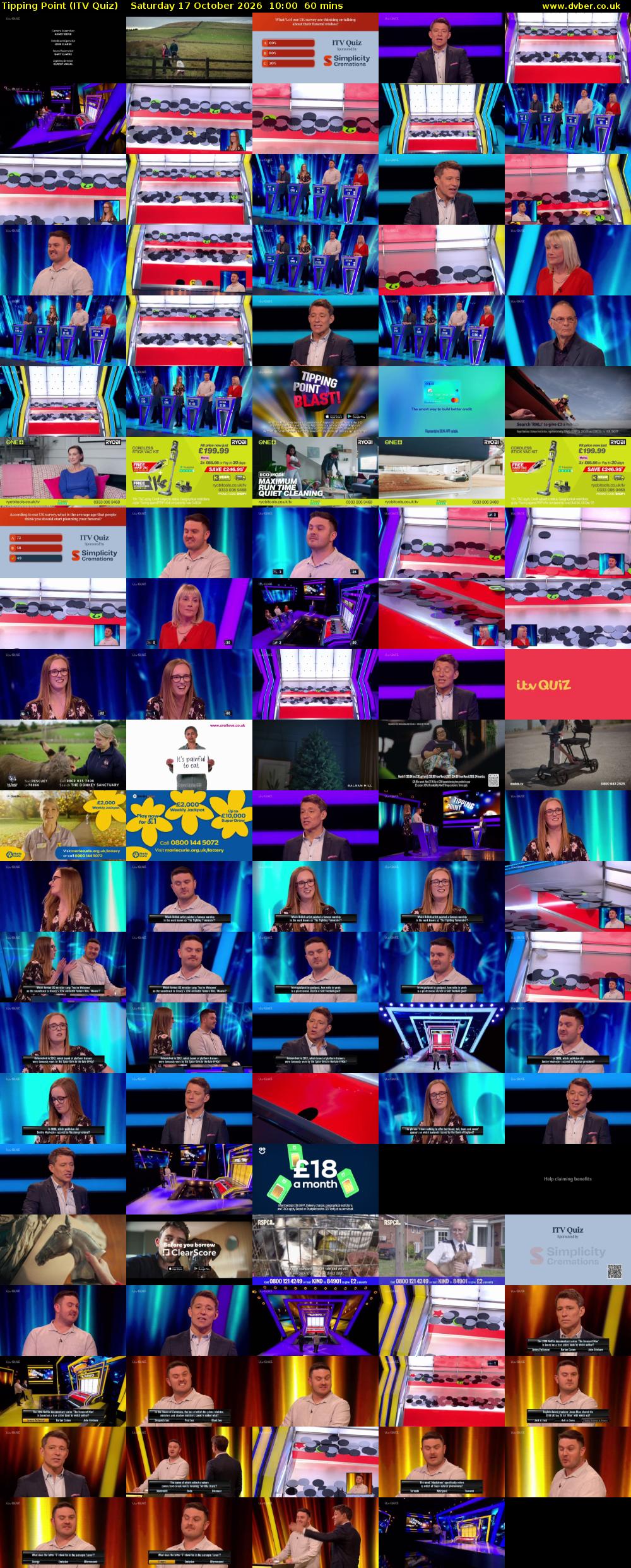 Tipping Point (ITV Quiz) Saturday 17 October 2026 10:00 - 11:00