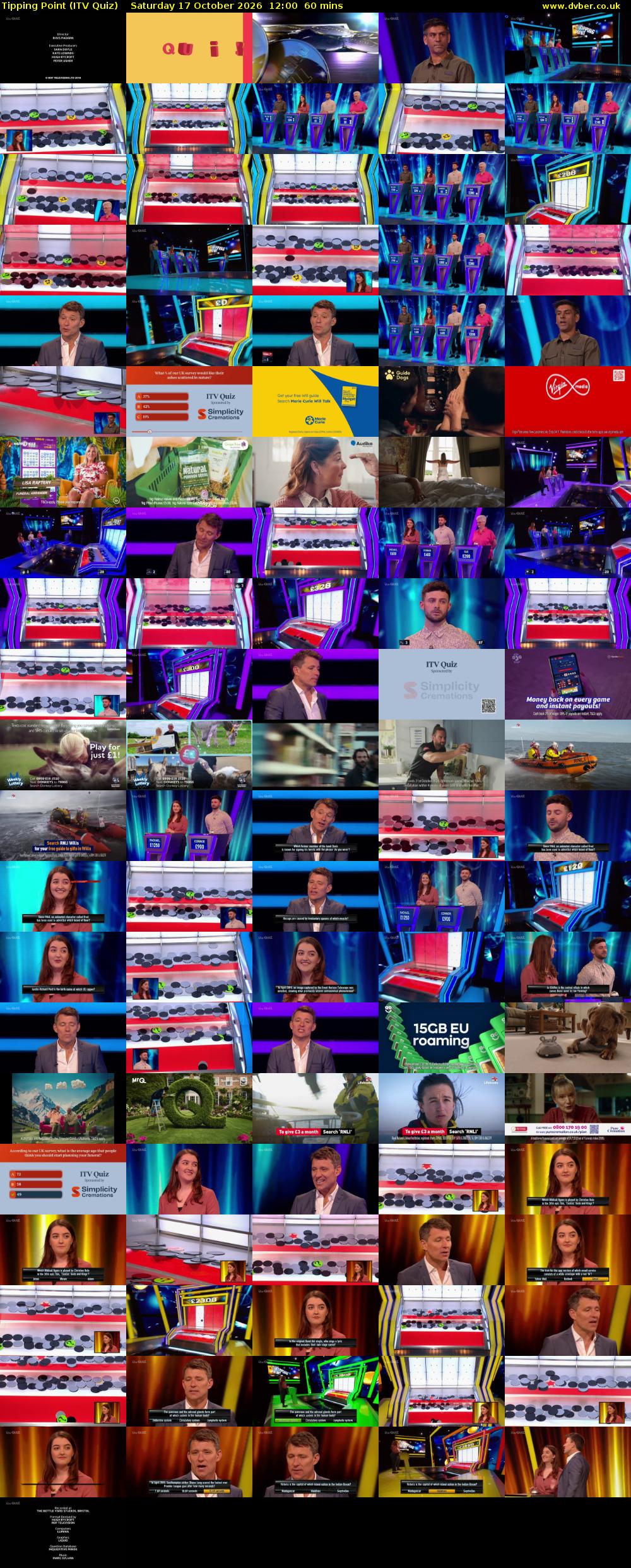 Tipping Point (ITV Quiz) Saturday 17 October 2026 12:00 - 13:00