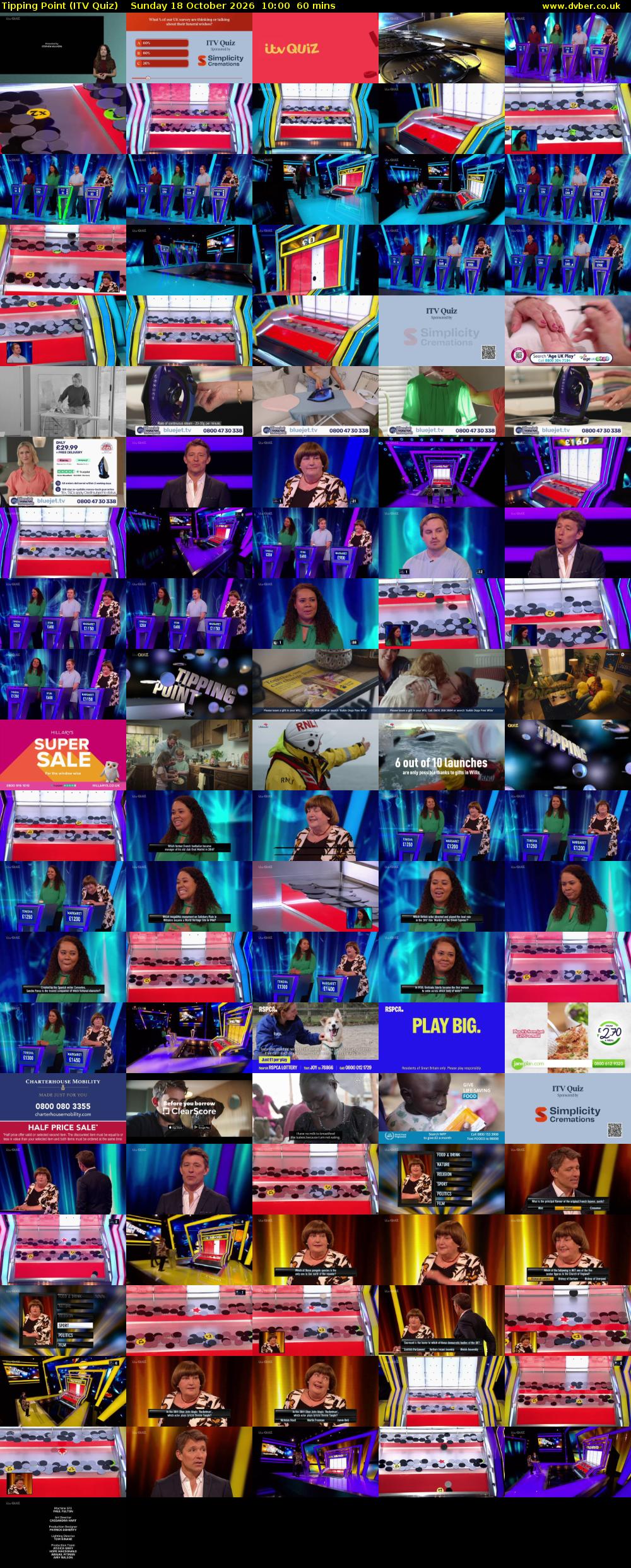 Tipping Point (ITV Quiz) Sunday 18 October 2026 10:00 - 11:00