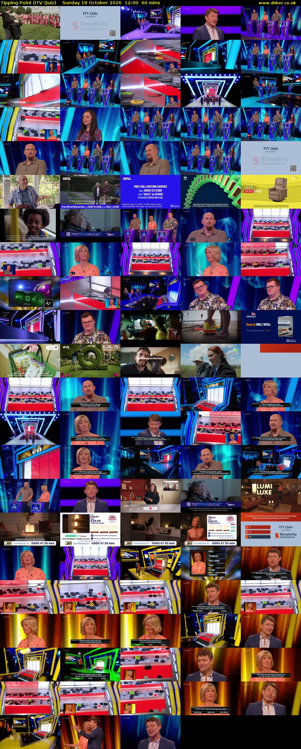Tipping Point (ITV Quiz) Sunday 18 October 2026 12:00 - 13:00