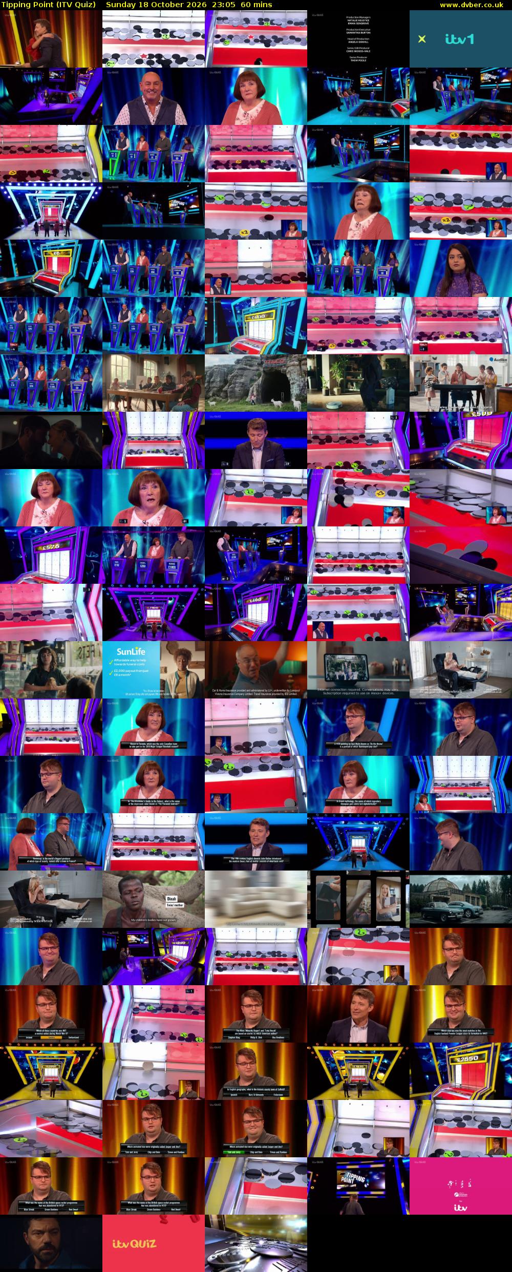 Tipping Point (ITV Quiz) Sunday 18 October 2026 23:05 - 00:05