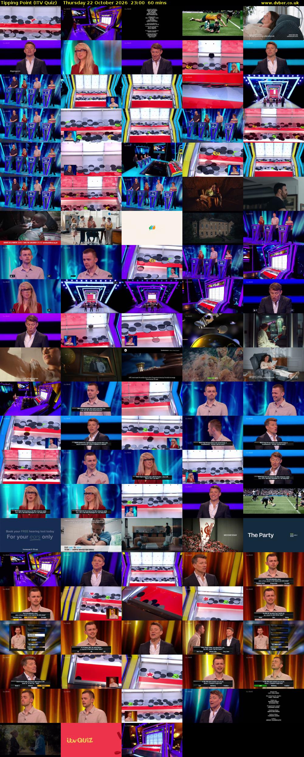 Tipping Point (ITV Quiz) Thursday 22 October 2026 23:00 - 00:00