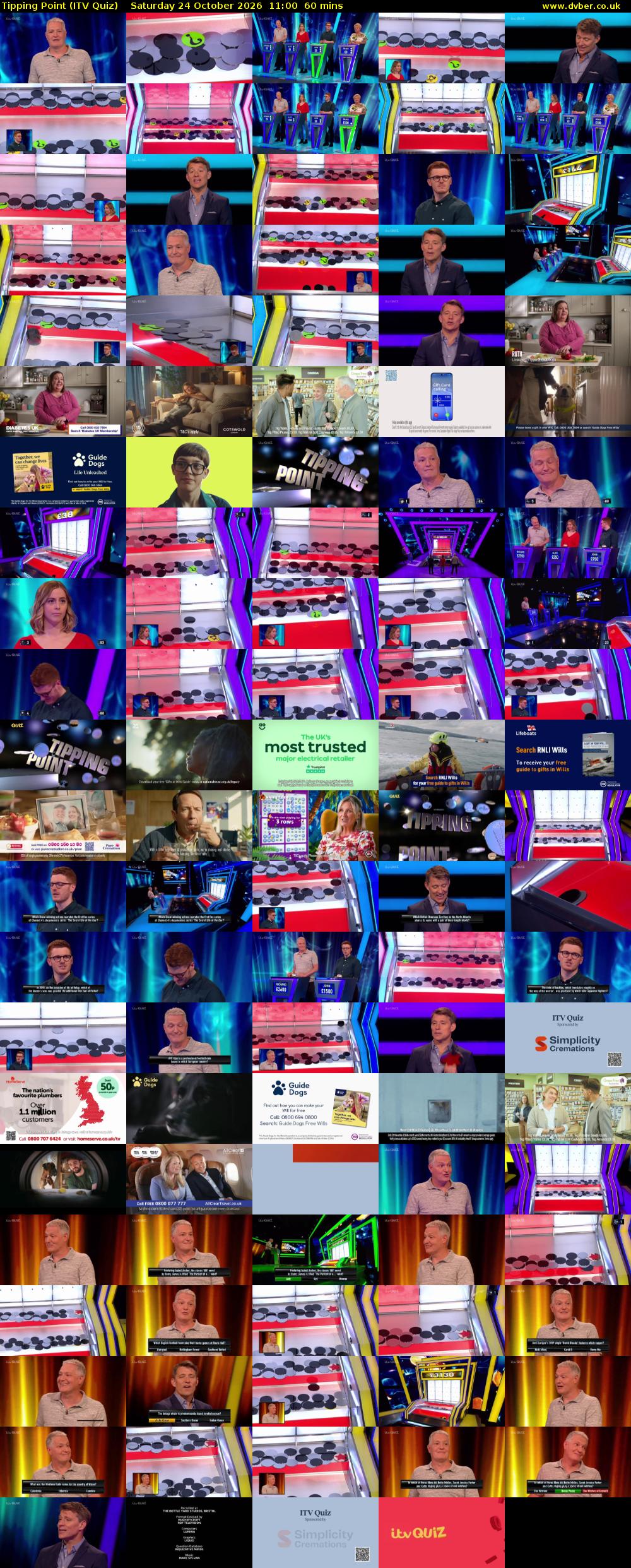 Tipping Point (ITV Quiz) Saturday 24 October 2026 11:00 - 12:00