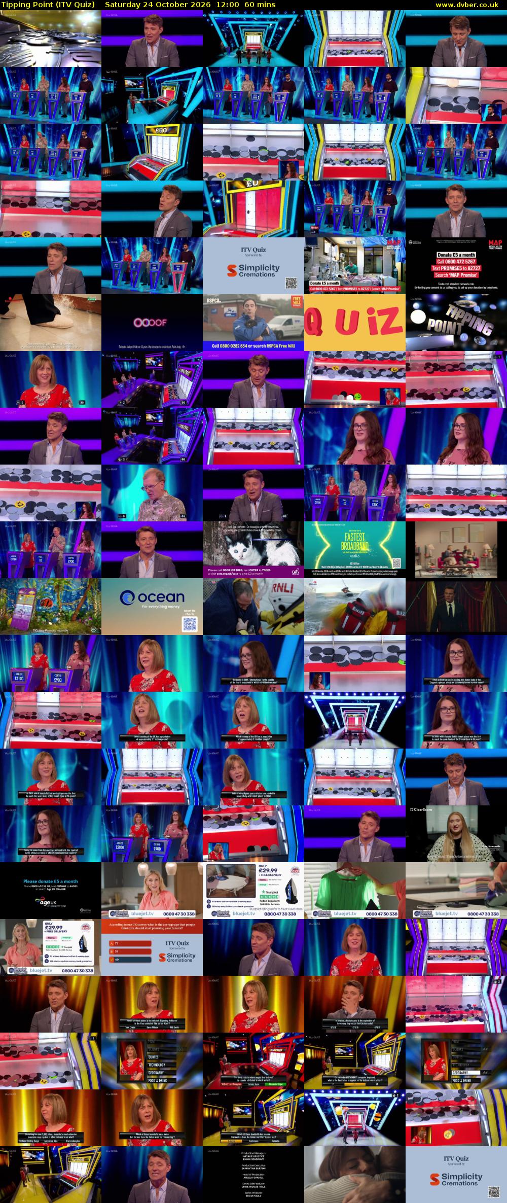 Tipping Point (ITV Quiz) Saturday 24 October 2026 12:00 - 13:00