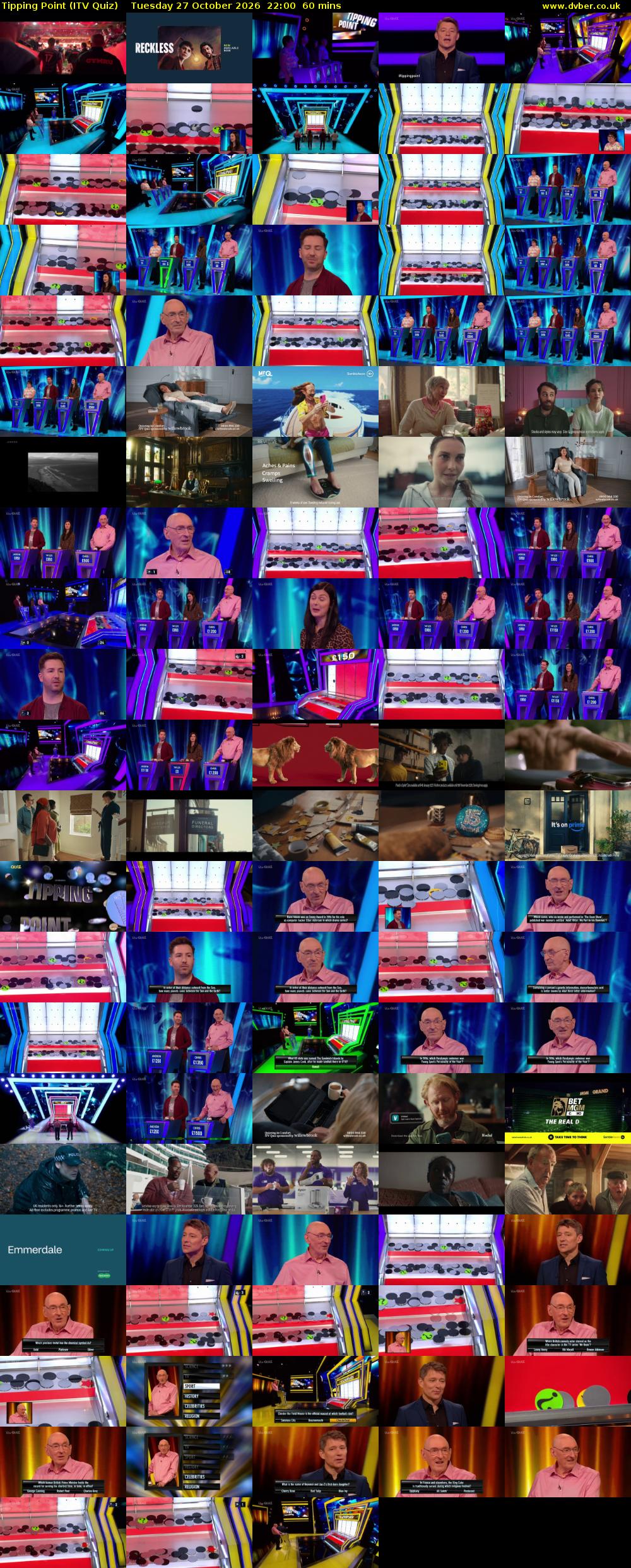 Tipping Point (ITV Quiz) Tuesday 27 October 2026 22:00 - 23:00