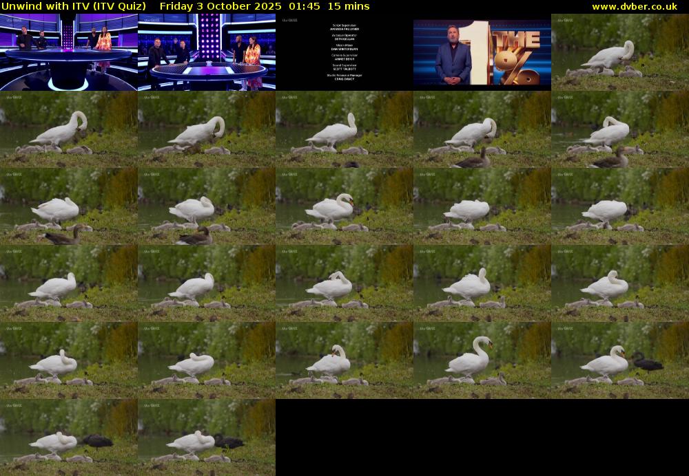 Unwind with ITV (ITV Quiz) Friday 3 October 2025 01:45 - 02:00