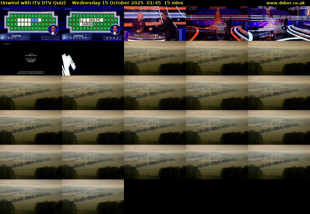 Unwind with ITV (ITV Quiz) Wednesday 15 October 2025 01:45 - 02:00