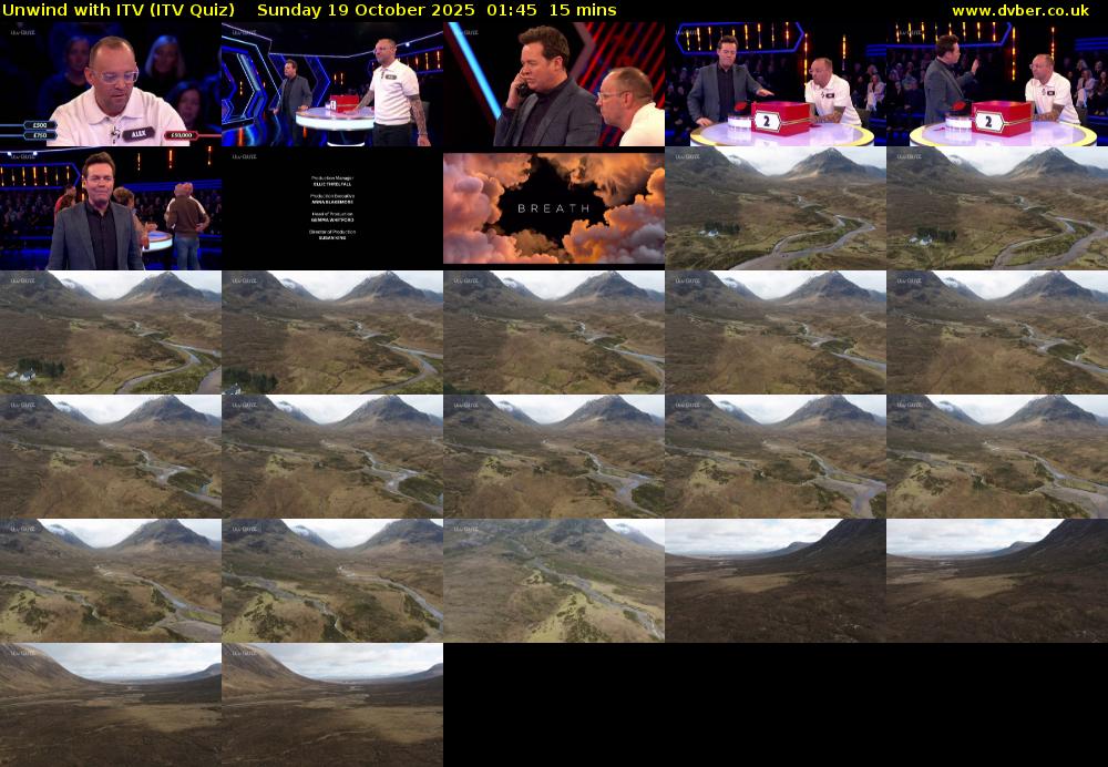 Unwind with ITV (ITV Quiz) Sunday 19 October 2025 01:45 - 02:00