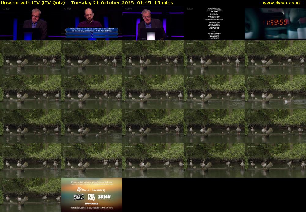 Unwind with ITV (ITV Quiz) Tuesday 21 October 2025 01:45 - 02:00