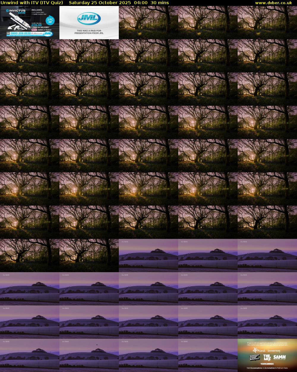 Unwind with ITV (ITV Quiz) Saturday 25 October 2025 04:00 - 04:30