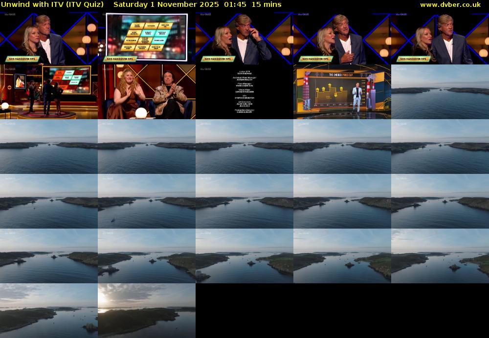 Unwind with ITV (ITV Quiz) Saturday 1 November 2025 01:45 - 02:00