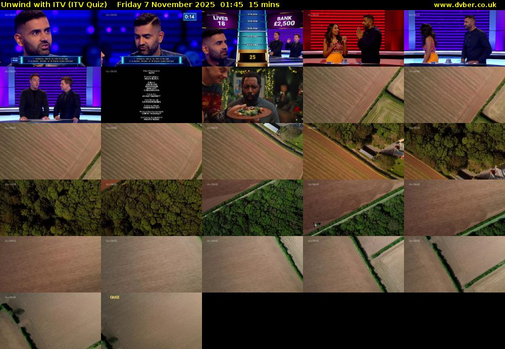 Unwind with ITV (ITV Quiz) Friday 7 November 2025 01:45 - 02:00