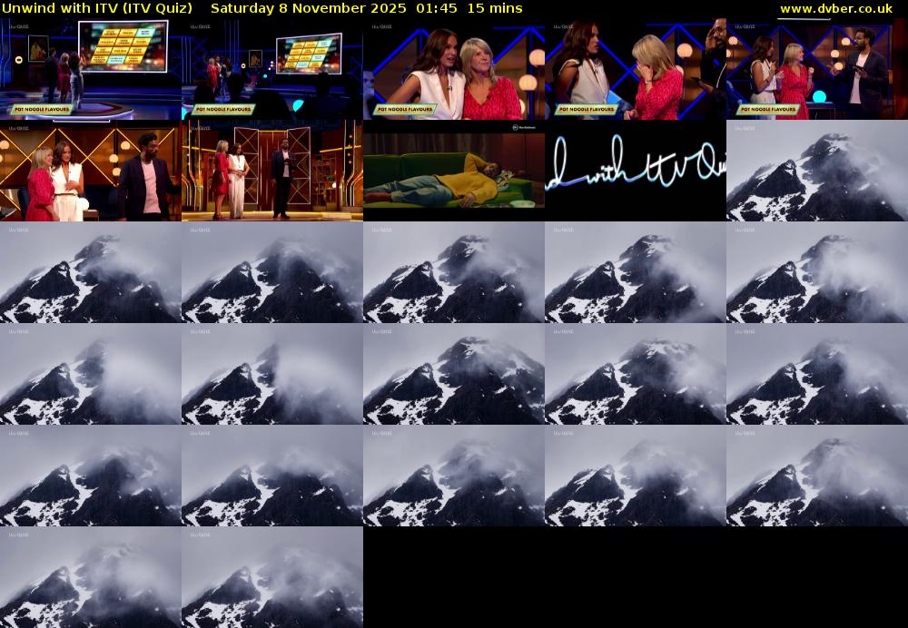 Unwind with ITV (ITV Quiz) Saturday 8 November 2025 01:45 - 02:00