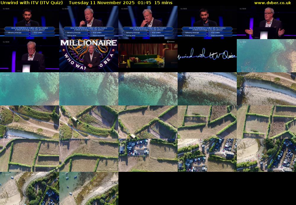 Unwind with ITV (ITV Quiz) Tuesday 11 November 2025 01:45 - 02:00