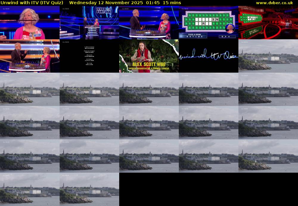 Unwind with ITV (ITV Quiz) Wednesday 12 November 2025 01:45 - 02:00