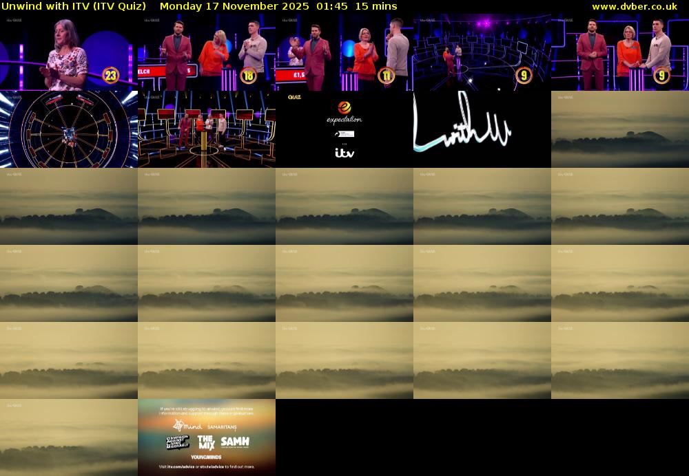 Unwind with ITV (ITV Quiz) Monday 17 November 2025 01:45 - 02:00