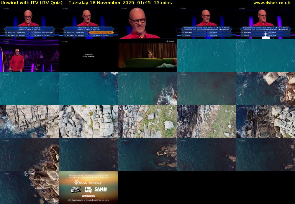 Unwind with ITV (ITV Quiz) Tuesday 18 November 2025 01:45 - 02:00