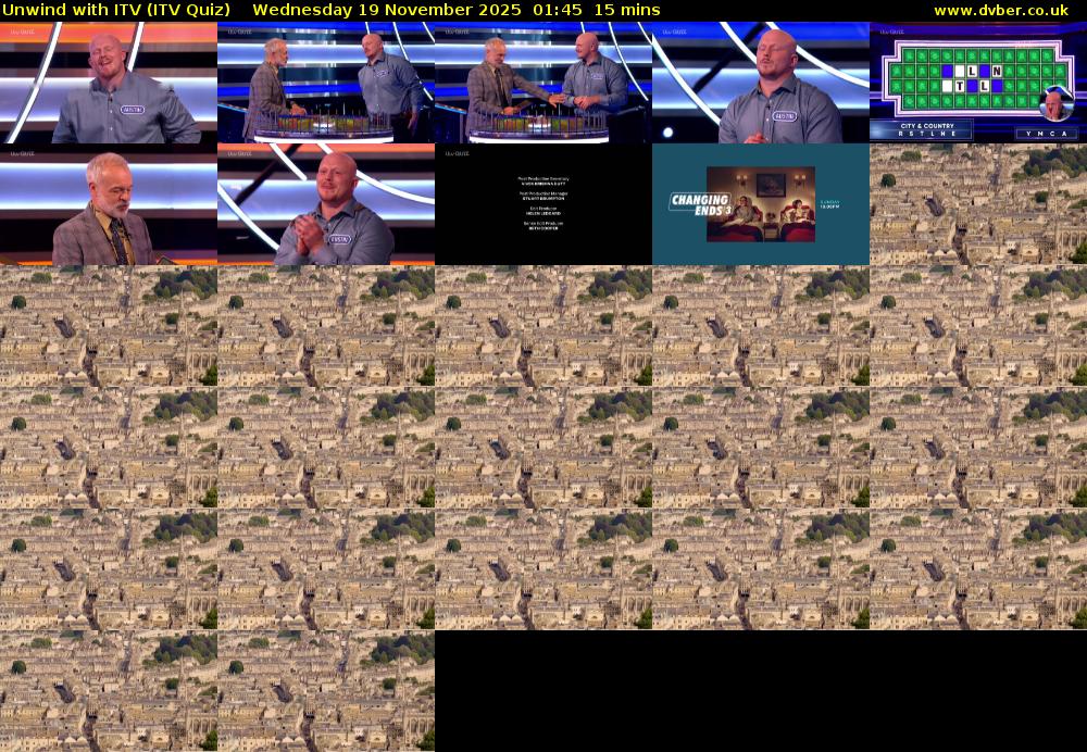 Unwind with ITV (ITV Quiz) Wednesday 19 November 2025 01:45 - 02:00