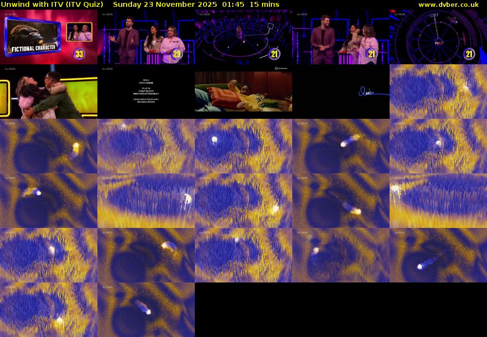 Unwind with ITV (ITV Quiz) Sunday 23 November 2025 01:45 - 02:00
