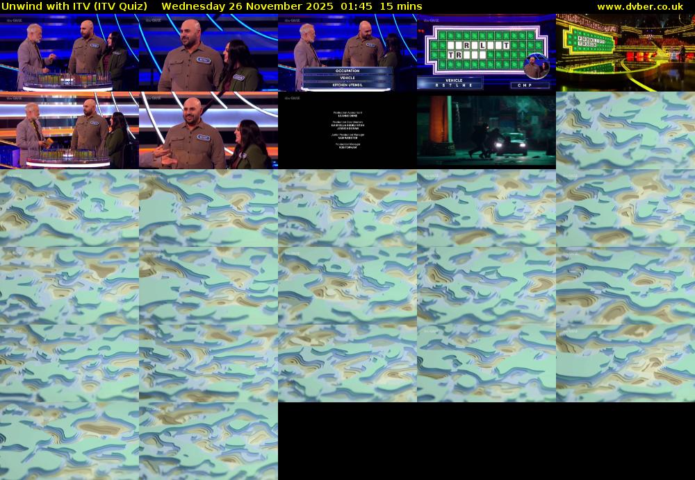 Unwind with ITV (ITV Quiz) Wednesday 26 November 2025 01:45 - 02:00