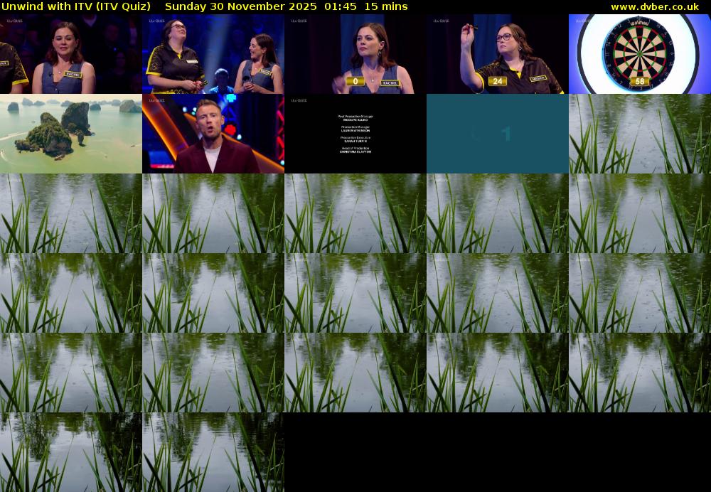 Unwind with ITV (ITV Quiz) Sunday 30 November 2025 01:45 - 02:00