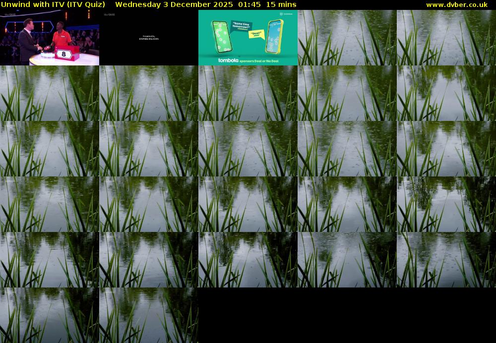 Unwind with ITV (ITV Quiz) Wednesday 3 December 2025 01:45 - 02:00